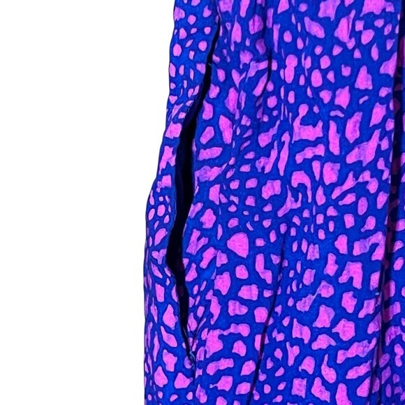 GAP Linda Spaghetti Strap Sundress Blue Pink Size 4 Side Zipper Animal Print - Picture 4 of 9